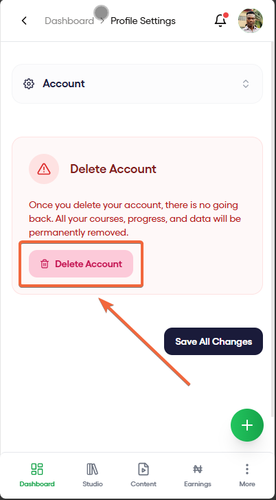 Deletion Confirmation Mobile