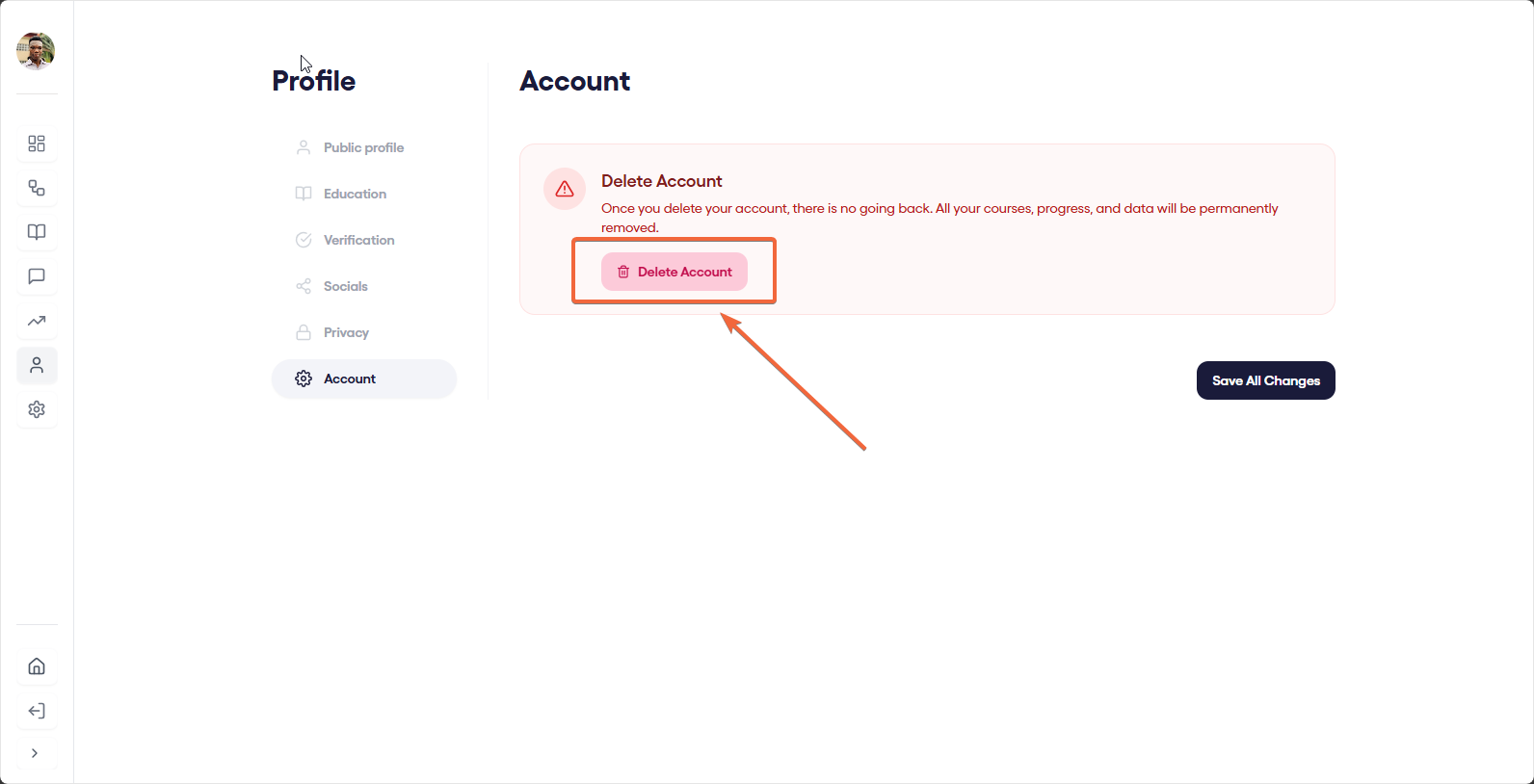 Account Settings Desktop