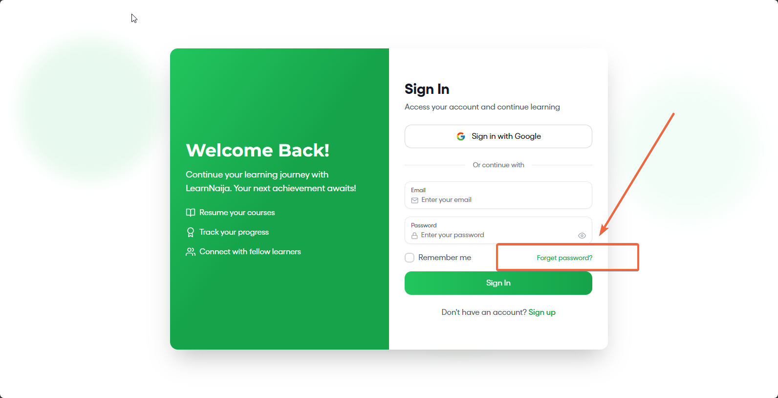 Login Form Desktop